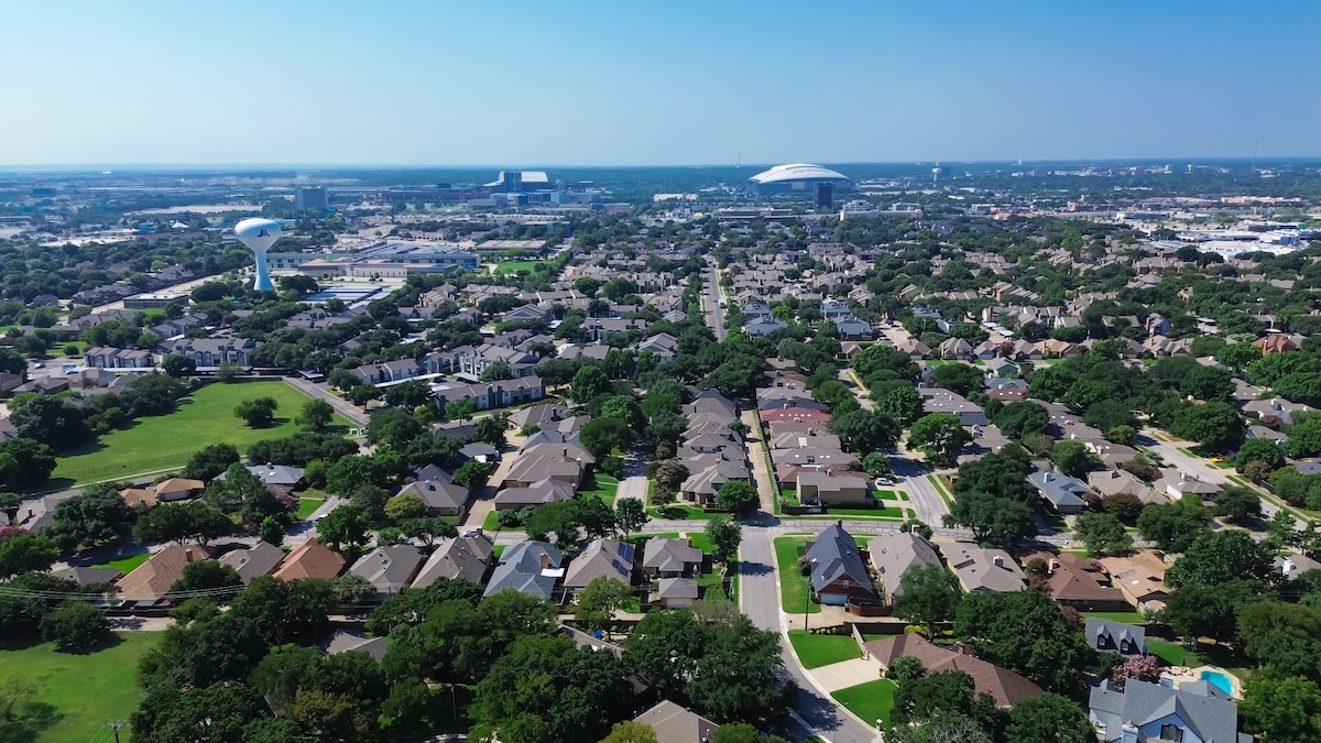 Arlington, Texas aerial view